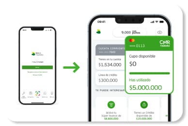Inicia sesión en la App y selecciona tu CMR o Cuenta Corriente para pedir que te envíen el plástico a tu casa